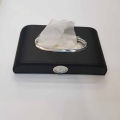 Car Tissue Box with Clock Black. 