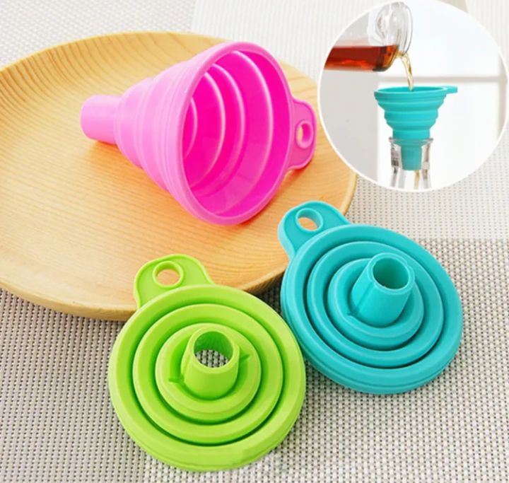 Mini Foldable Funnel Silicone Collapsible Funnel Folding Portable ...
