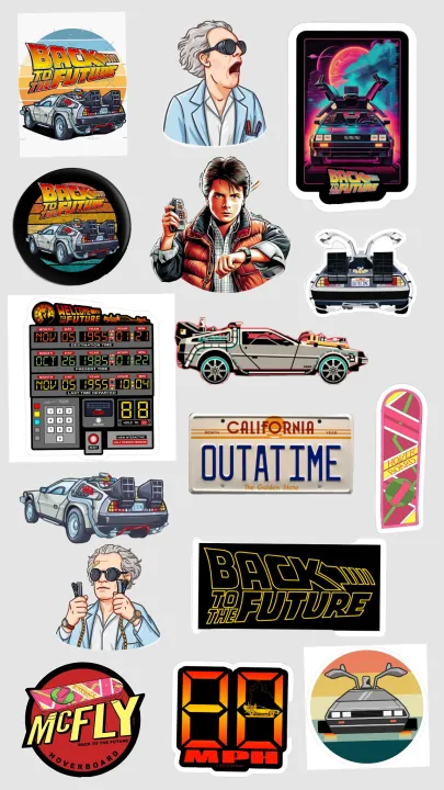 16Pcs Back To The Future Aesthetic Stickers - Vintage 80s Retro Movie ...
