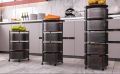Kitchen Round shape Storage Rack Vegetable Rack 3/4/5 Layer's 360 Degree Movable Cylindrical Kitchen Storage Rack, Closet Storage Rack, Condiment Jars, Vegetable and Fruit Kitchen Storage Trolley for Home/Office. 