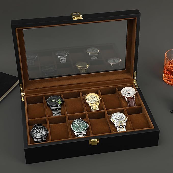 12 Slots Wrist Watch Box Watch Holder Storage Case Organizer High Quality PU Leather Watch Display Storage Box Smart Watch Display Box
