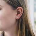 Beautiful Magnetic Stud Earrings Round Rhinestone No-piercing Ear Studs Jewelry For Women  01 pair. 