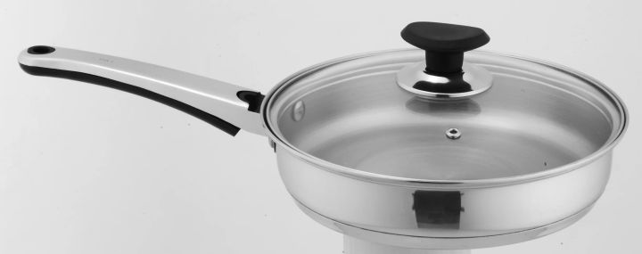 sonex%20Fry%20pan%20with%20glass%20lid%20Stainless%20Steel%20double%20Bottom%20Heavy%20guage%20all%20sizes%20mention%20-%20Image%203