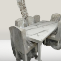 Modern Dining Table Set With 6 Chairs Off White Colour Full Set Orignail Coustumized...... 