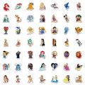10/50/100pcs Disney Mix Cartoon Micky Princess Stickers Graffiti Decals Laptop Luggage Skateboard Waterproof Sticker Kid Toy. 