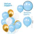 Happy Birthday decoration Set, Golden Birthday theme For (Boys & Girls) Foil Curtain, Blue, White and Golden Party Latex Balloons, Birthday Banner, Birthday accessories.. 