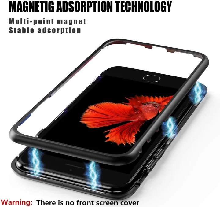 Iphone%206s%20Magnetic%20Adsorption%20Case%20Metal%20Frame%20Tempered%20Glass%20Back%20with%20Built-in%20Magnet%20Cover%20-%20Image%208