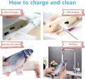 Rechargeable Electric Baby Sleeping Fish Toy Interactive Floppy Fish Cat Toy Auto Flopping USB Wiggle Plush Toy for Baby and Cat Moonlight. 
