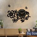 Flower Clock Wall Clock Wooden Clock Wall New 3D DIY Wall Clocks for Rooms For Home Décor and Living Room And Offices And For Gifts 3D Wall Clock Stylish with Guide Paper and Double Tap. 