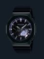 Casio G Shock GA 2100 Series G-Steel Mens Shock Resistance Round Silver (Bio-Based) Resin Case Analog-Digital Solar Power, World Time, Stop Watch, Timer, Alarm, LED Light, Calendar, Multi-Function Black (Bio-Based) Resin Strap Watch-GBM-2100-1ADR. 