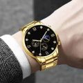 Pack of 2 Classic Luxury Watch for Men / Boys With Golden Hand/Wrist Bracelet Chain. 