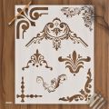 Different corner Reusable Stencil For wall Painting Art DIY Home Decor, Album Crafts and Canva. 