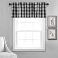 Buffalo Plaid Valances for Kitchen Farmhouse Check Plaid Valances for Window Treatment Decor (Black and White). 