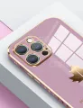 For Realme 5i Back Cover + Hand Strap Fashion Shiny 6D Plating Maple Leaves Protective Case Square Bumper Soft Silicone Mobile Phone Cases. 