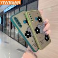 YIWESAN For Infinix S5 Infinix S5 Lite Infinix X652 Case Fashion Word Flower Thin Edge Frosted Transparent Hard Cases Shockproof Casing Full Cover Protect Case. 