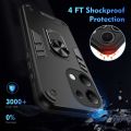 Redmi Note 13 Pro Shockproof Armor Case with Magnetic Ring Holder for Note 13, 12, 12S, 12C (4G/5G) – Protects Camera and Can be Used with Car Mount". 