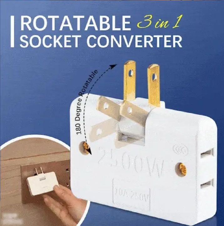 🔌 Smart 3-in-1 Rotatable Multi-Angle Power Socket Converter with ...