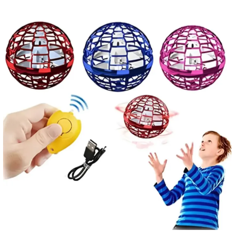 Flying Ball Flying Toy Hand-Controlled Mini Drone With RGB Lights, Rechargeable Flying Spinner Ball For Families Outdoor Interactive Toy UFO Magic Flying Ball