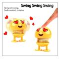 Car Interior Dashboard Decoration Spring Smile Doll Car Emoji Shaking Head Toy-Yellow. 