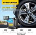 STEELMATE T5 Air Compressor Pump Portable & Powerful Tire Inflator 12V DC with Digital Pressure Gauge, Auto Shut Off, Emergency LED Light for Car, Bicycle, Balloons and Other Inflatables. 