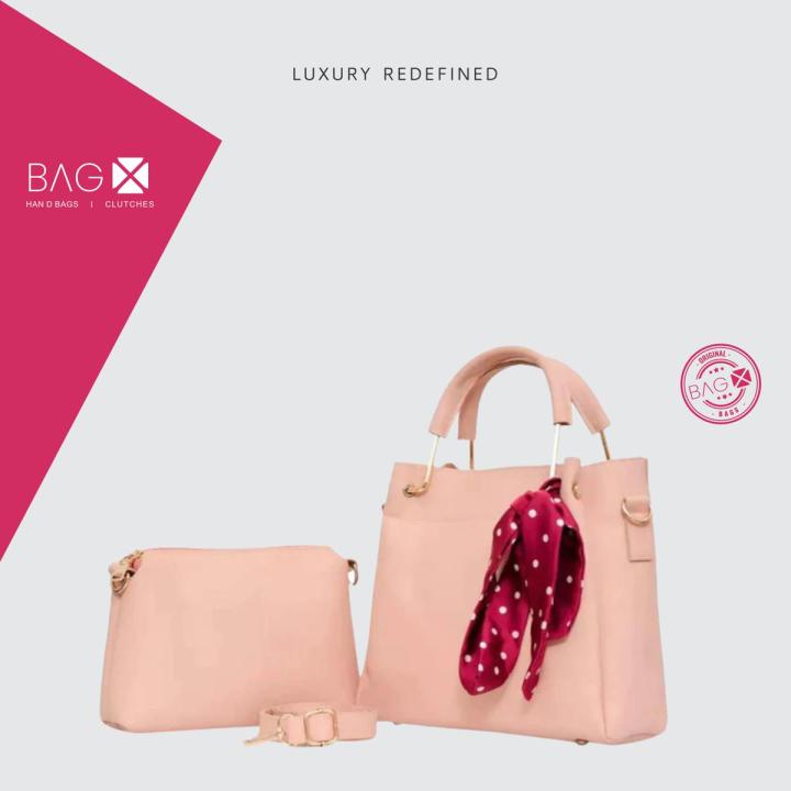 BagX 2 piece famous Hand Bag for girls , Handbags for Woman - bags for girls , Ladies Elegant Hand Bags - Girls Stylish Bags Purse Party Bags - PU Leather Shoulder Bag For Women - Stylish Handbags - Designer handbag