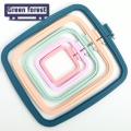 Green forest Needlecraft Embroidery Hoop Smooth Edge Square Embroidery Frame Cross Stitch Craft Hoop. 