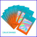 50pcs 4 Sizes Laser Packaging Bag Flat Bath Salt Cosmetic Bag One Side Clear Holographic Mini Aluminum Foil Zip Lock Bags Thick. 