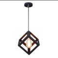 Black Metal Cube Cage Lamp Pendant Lights Modern LED Pendant Lamp Lampshade Lighting Hanging Light Fixture Pendant Ceiling Lamp. 