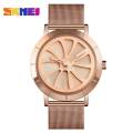 9204 Quartz Watch Men Stylist Personality Design Stainless Steel Band 3Bar Waterproof - Rose Gold. 