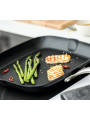 Techmanistan Non-Stick Square Grill Pan With Foldable Wooden Handle. 