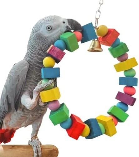 Medium to Large Bird Toy Round Adjustable Parrot Chewing Toy