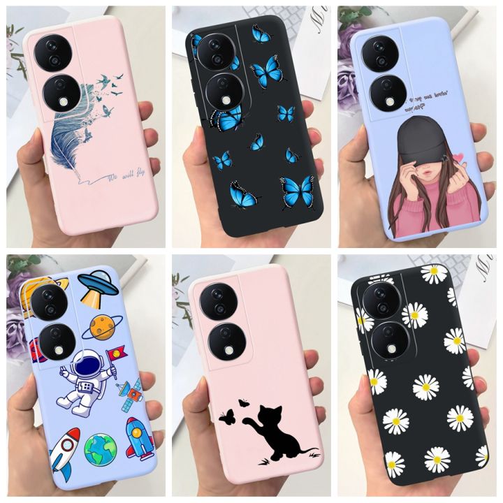 For Honor X7b Case CLK-LX1 CLK-LX2 CLK-LX3 Protective Cover Cute Astronaut Daisy Soft Silicone Funda For HonorX7b X 7B 5G Bumper