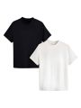 Pack of 2 Black or White T-Shirt for Men with High Quality Fabric. 
