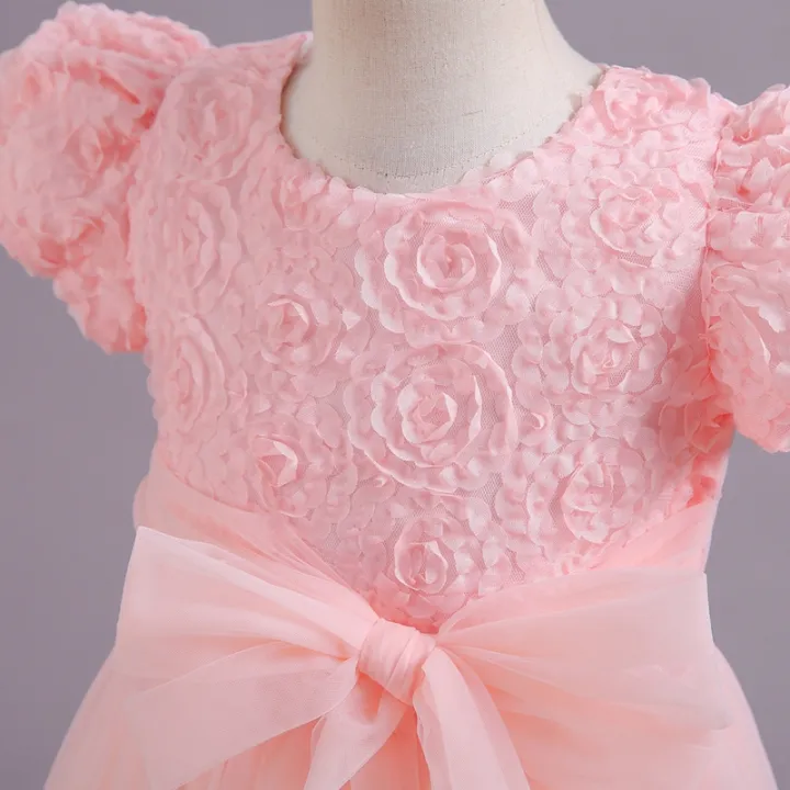 Kids%20Girl%E2%80%99s%20Tulle%20Dress,%20Short%20Sleeve%20Crew%20Neck%20Flower%20Bowknot%20Patchwork%20Dress%20for%20Party%20Stage%20Show%20-%20Image%2010