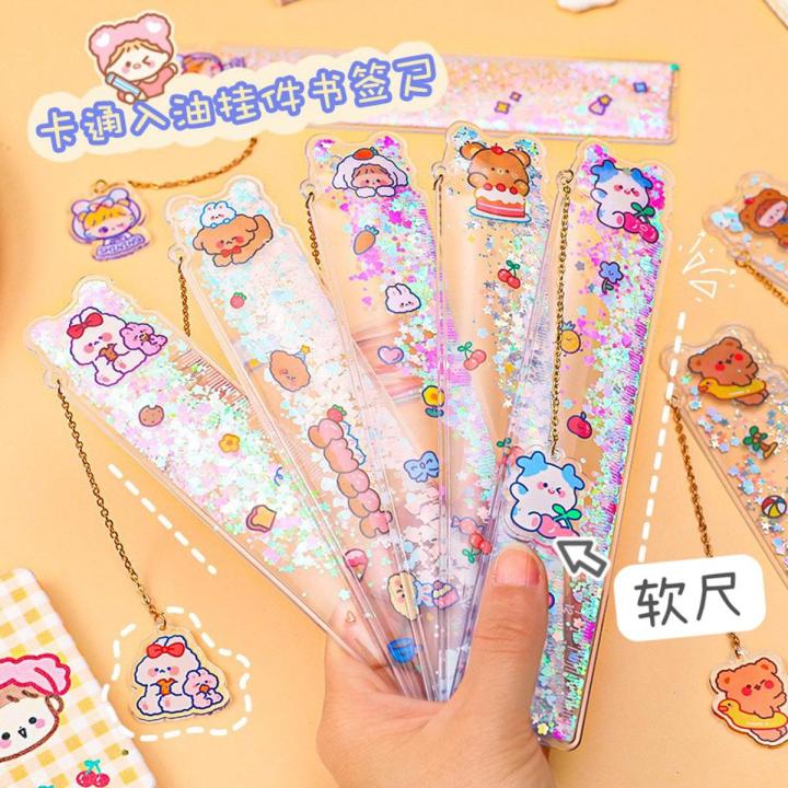 [Two sets] soft ruler into the oil quicksand cute female ins wind multi ...