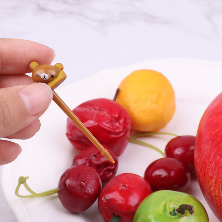 1 Set Animal Fruit Fork Cartoon Kids Cake Fruit Toothpick Bento Lunch Bento Accessories Mini Food Grade Plastic Party Decoration Gift I.164216783