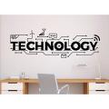 size- 4 x 1.5 feet  - Technology computer engineering text style self adhesive wall stickers , decal, vinyl, for I.T , office , business hubs , class, institute, room decoration decor lovers-  Black color- lucky garnet. 