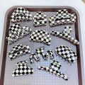 Vintage Women Girls Acrylic Checkered Hair Claw Shark Clip Geometric Grid Headband Hair Clips Hairpins Fashion Hair Accessories. 