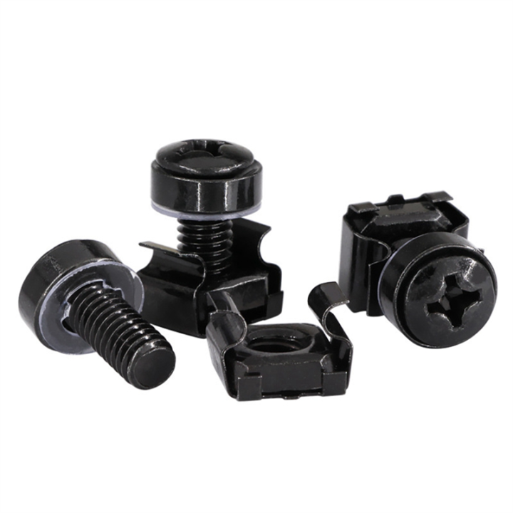 50Pcs M6x16mm Rack Mount Screw Cage Nut and Nuts & Washers for Rack Mount Server Cabinet