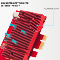 Hommie AC 1730Mbps+Bluetooth 5.0 WiFi Card with Heat Sink, IEEE 802.11AC 5GHz/2.4GHz Dual Band PCI WiFi Adapter Wireless Network Interface Card Gigabit Adapter for Win10 Linux 4.14+ (WIE9260). 