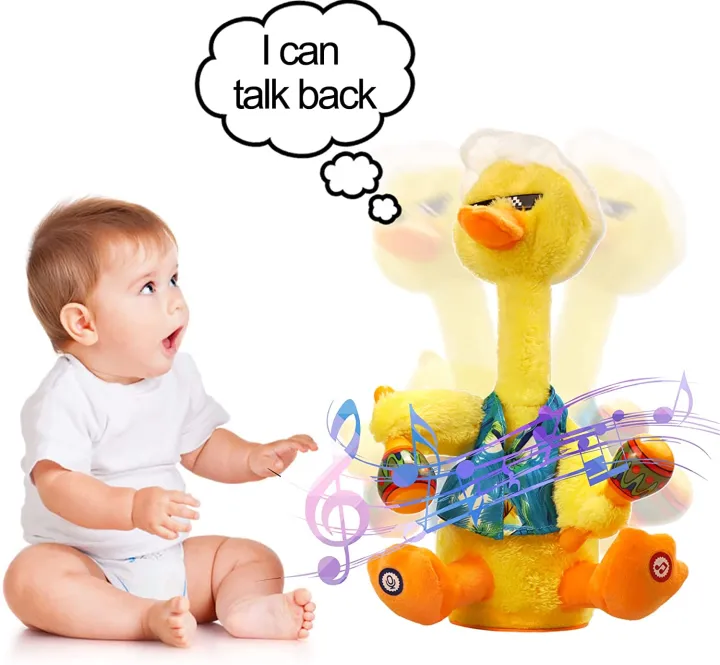 Talk%20Back%20Duck%20Toy,%20Electric%20Dancing%20Light%20Up%20Rattles%20Baby%20Toys,%20Talking%20Toy%20Repeats%20What%20You%20Say%20Wriggle%20Interactive%20Plush%20Toy%20Dancing%20Duck%20Singing%2060%20Songs%20-%20Image%202