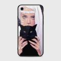iPhone 8 Cover - SkinLee HQ Infinity Glass Case (Soft) - Wild Black Cat - SKINLEE-114-1-459-72. 