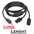 Y Shape Power Cable 2 in 1 for PC and Workstations -  High Quality Y Power Cord Power Splitter Cable for Computers and Monitors - 2 in 1 Power Cable for Computer 100% Pure Copper Cable - Power Cord Cable 2 in 1. 