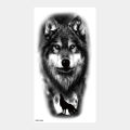 2024 2022 half arm animal tattoo sticker large picture lion tiger wolf head water transfer tattoo sticker Escape Meounsa. 