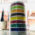 Resham bangles set 8 coloured& silver. 