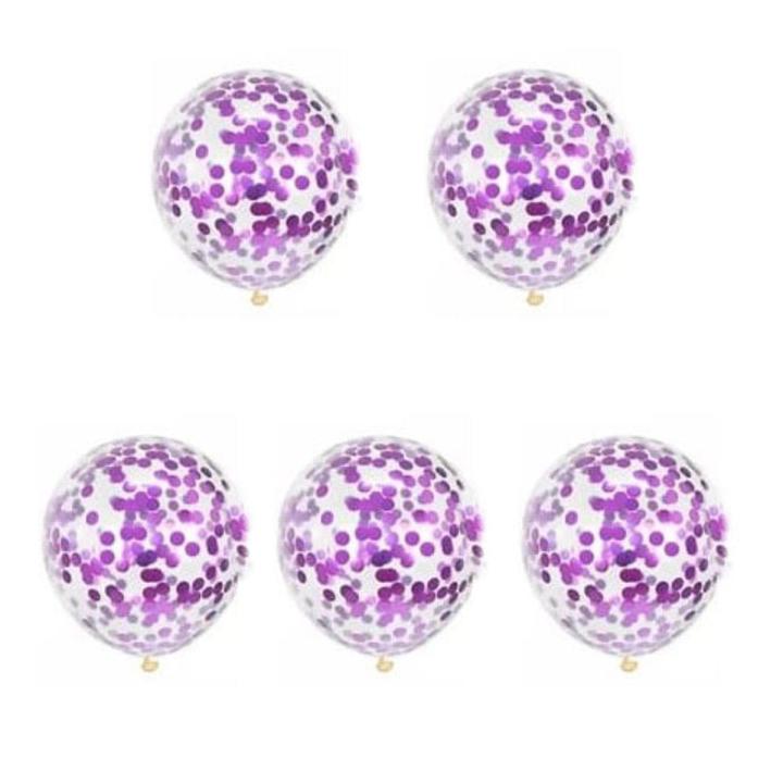 Purple confetti balloons ( Pack of 5)