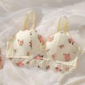 Flourish Fashion new style Cute Lace Flower embroidered Adjustable Straps soft and comfortable Push Up Bridal Padded Bra 017 & 834. 