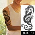 【Good-Love Store】Temporary Tattoo Sticker Black Ice Dragon Blossom Flash Tattoos Tree Fox Body Art Arm Fake Tatoo Women. 