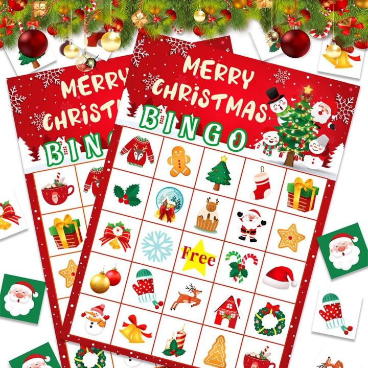 New Merry Christmas Christmas Bingo Cards Navidad Natal Card Game New Year Party Game 2025 Bingo Game Cards Gift