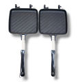 Grill Pan Mini Non Stick Pan,Double Non stick Frypan Panini Maker Pan, Bread Presser. 